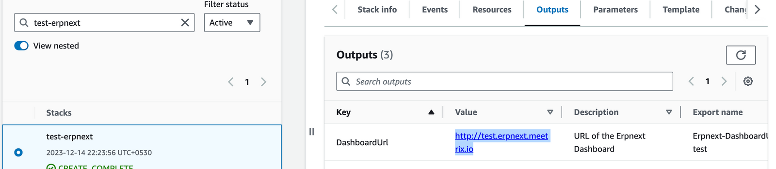 ERPNext DashboardUrl