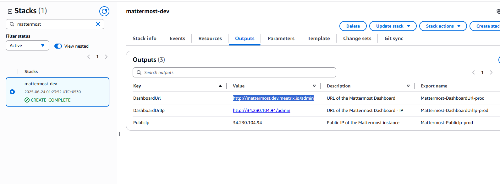 Access Mattermost Dashboard
