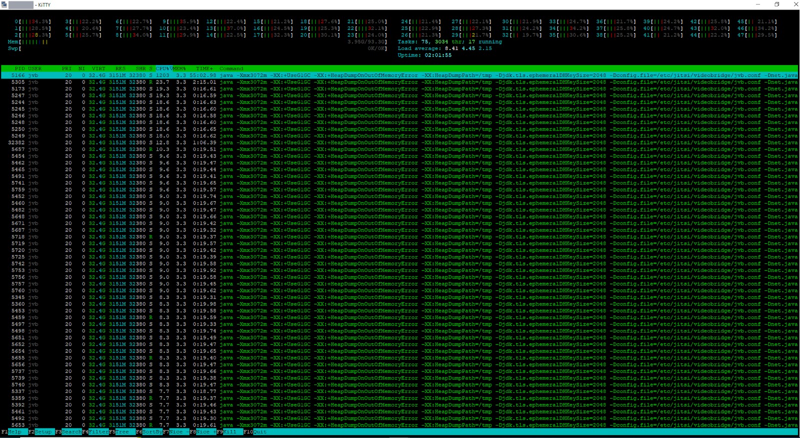 Jitsi Meet Load Test - 962 users