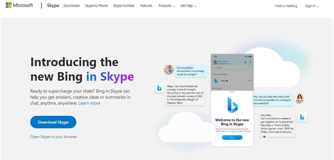 Skype video conferencing software