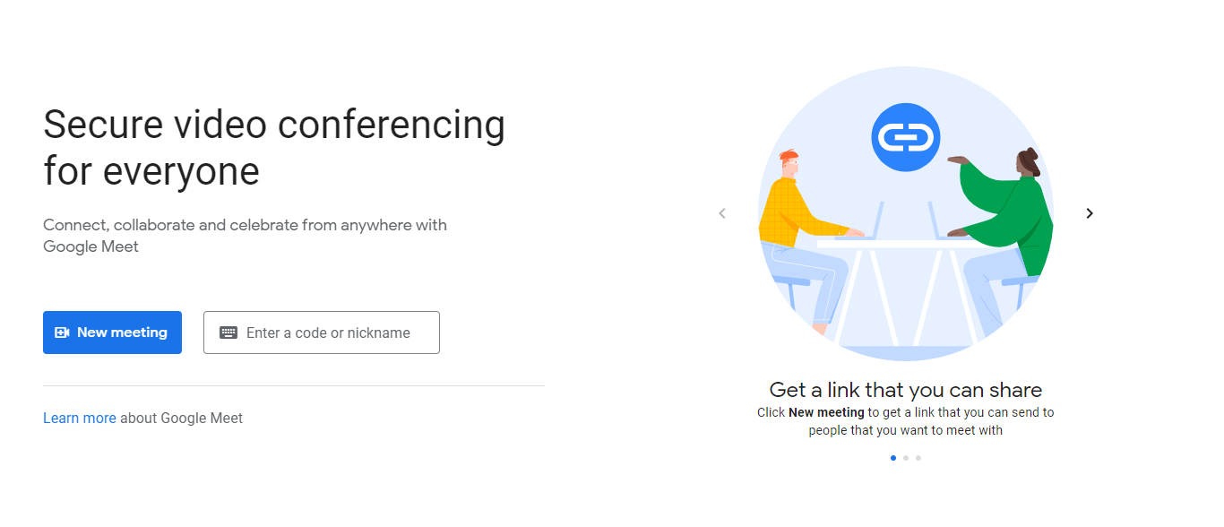 Google Meet Interface